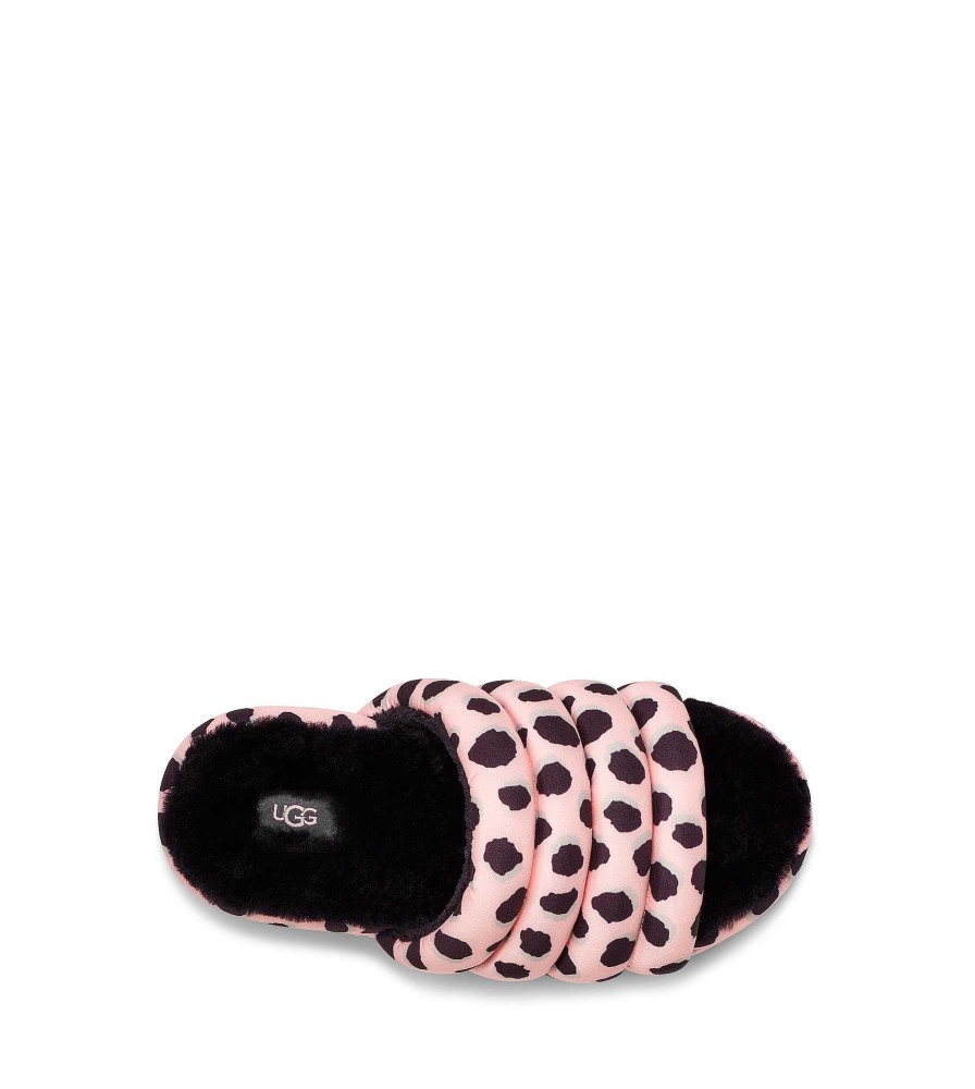 Women UGG Sandals & Slides | Maxi Slide Cheetah Print Pink Scallop