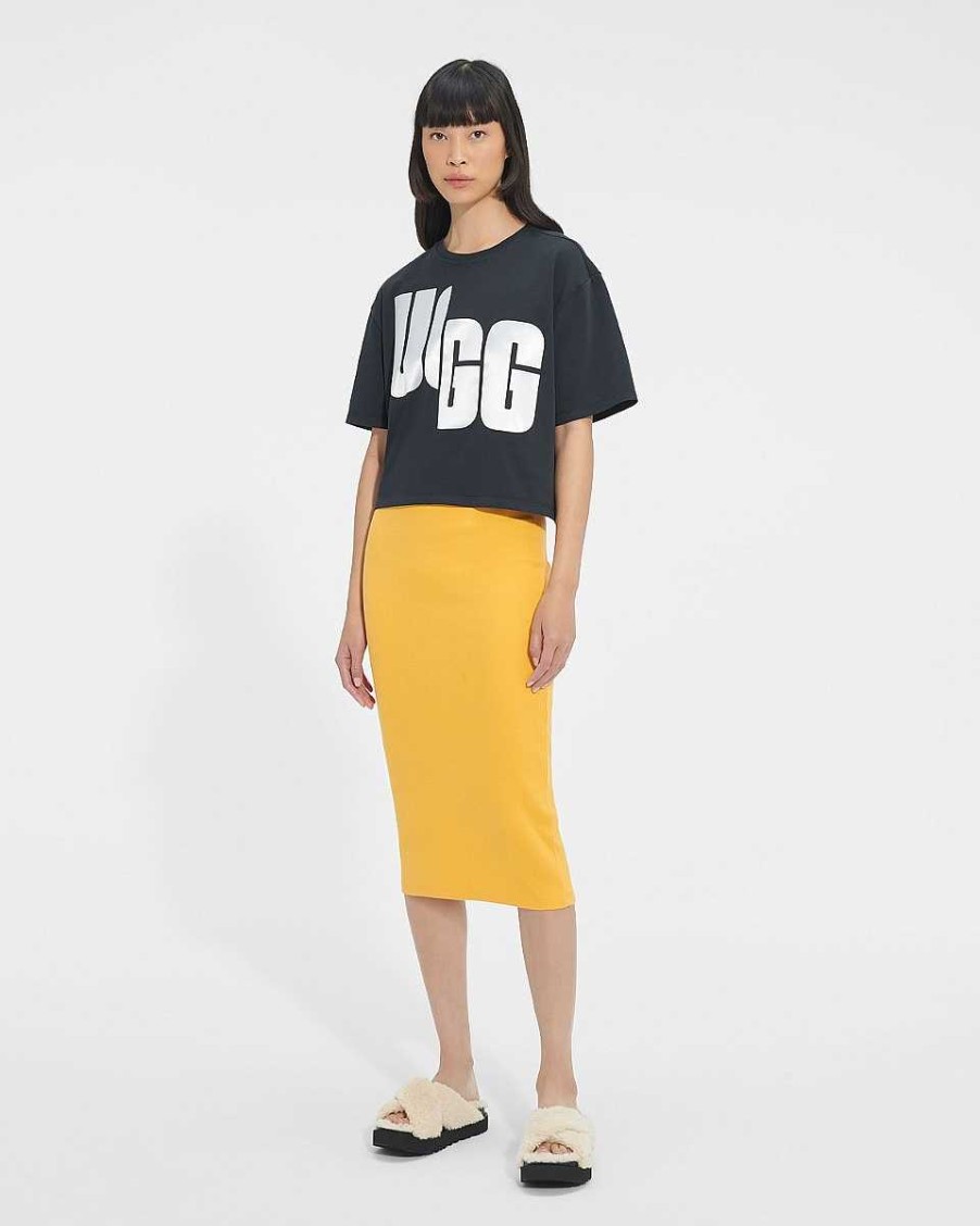 Women UGG RTW Collection | Fionna Logo Tee Black / White