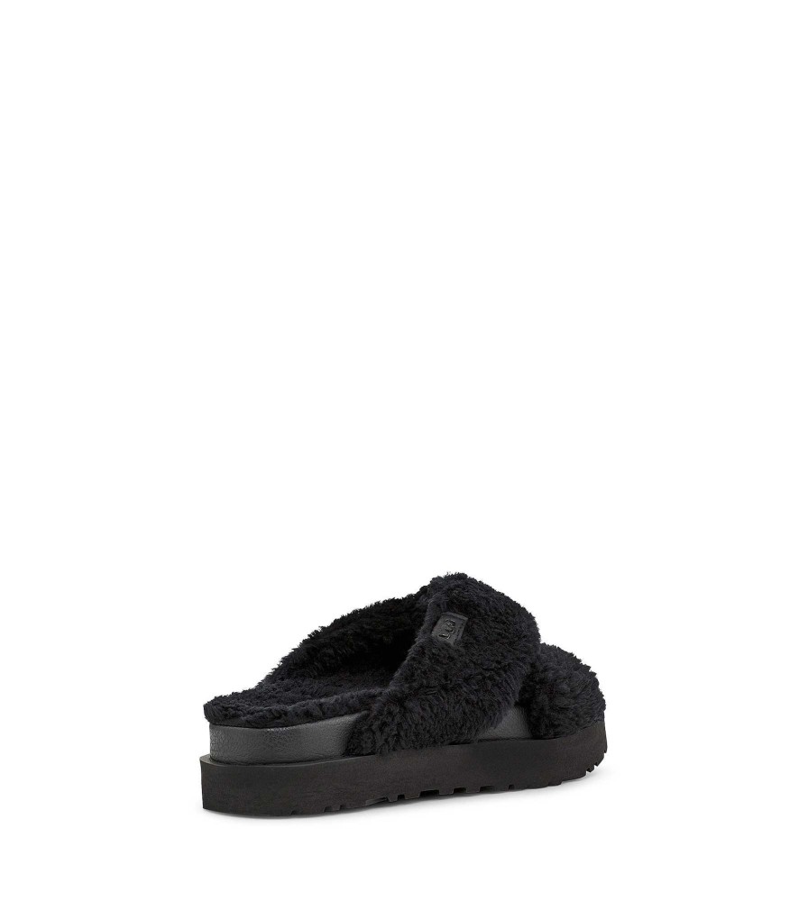 Women UGG | Fuzz Sugar Cross Slide Black