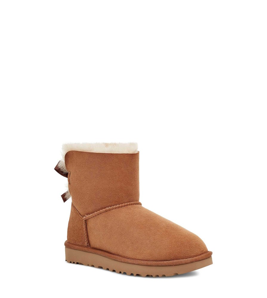 Women UGG Classic Boots | Mini Bailey Bow Ii Chestnut