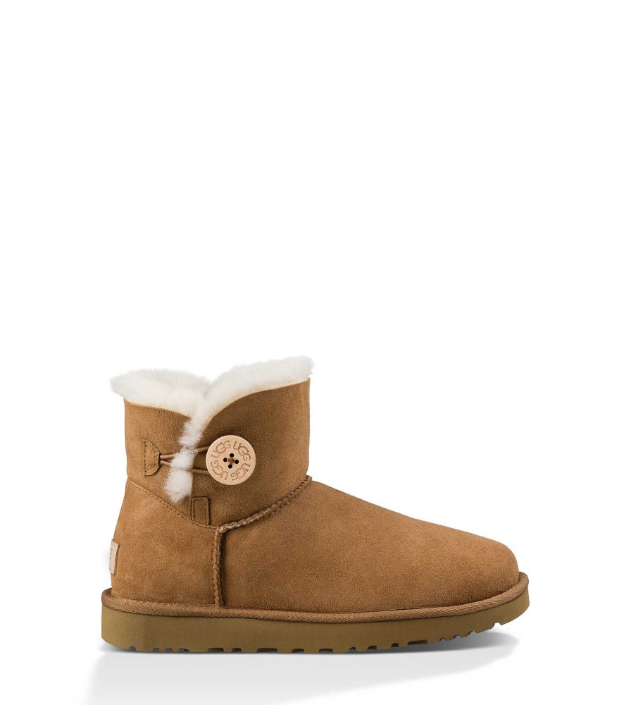 Women UGG Classic Boots | Mini Bailey Button Ii,Ugg Chestnut