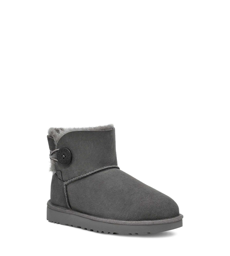 Women UGG Classic Boots | Mini Bailey Button Ii Grey