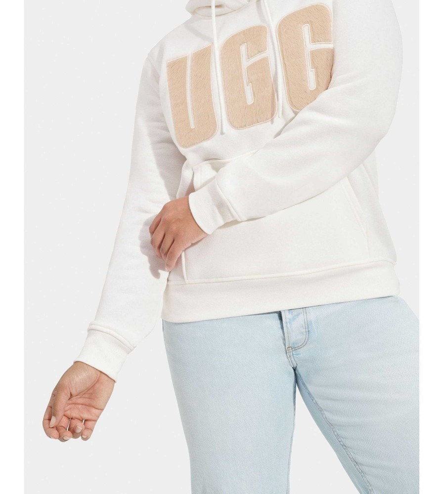 Women UGG RTW Collection | Rey Uggfluff Logo Hoodie Nimbus / Sand