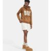 Women UGG RTW Collection | Rey Uggfluff Logo Hoodie Chestnut / Plaster